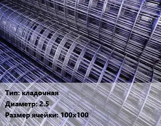 Сетка кладочная d=2.5 Ячейка: 100х100